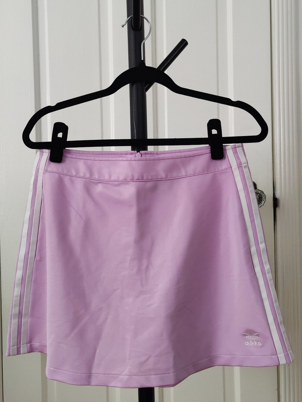 adidas | M | Light Orchid Mini Skirt w/ Three White Stripes